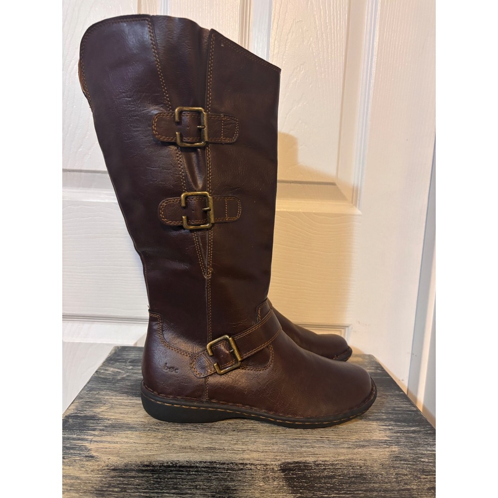 b.o.c. Born Concept Brown Triple Buckle Tall Womens Boots 8.5.